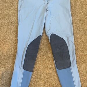 Light Blue Riding Breeches with Black Knee Patches 24R Romfh